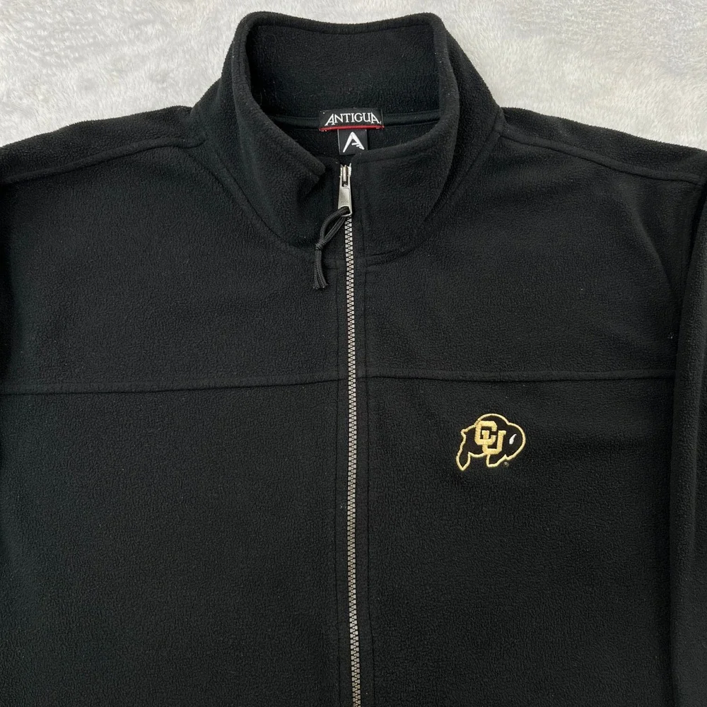 Antigua Colorado Buffaloes Fleece Jacket‎ Size XL Black Mens Full Zip Collegiate